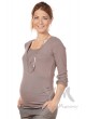Блуза Y@mmyMammy для беременных и кормящих мамочек  дымчато-серая