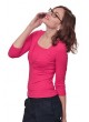  Блуза для кормления на запах с рукавом 3/4, ярко-розовая
