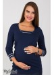 Лонгслив для беременных  и кормящих   Sonya, темно-синий + сине-белая полоска