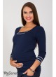 Лонгслив для беременных  и кормящих   Sonya, темно-синий + сине-белая полоска