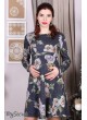  Платье  для беременных  и кормящих  Lianna,  цветы на синем меланже