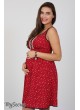 Сарафан для беременных и кормящих  Bianka, мелкий цветочек на  на бордовом фоне