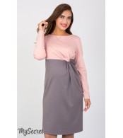 Платье Colette для беременных,сочетание пудрово-розового и цвета капучино