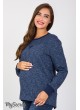  Свитшот для беременных и кормящих Trinity, джинсово-синий меланж