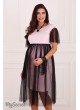 Платье  для беременных и кормящих  Dorotie, нежно-розовый с черным фатином