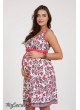 Сарафан  для беременных и кормящих  Beyonce, купонный рисунок цветы розовые на молоке