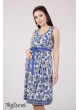 Сарафан  для беременных и кормящих  Beyonce, купонный рисунок цветы синий электрик на молоке