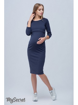 Платье  для беременных и кормящих Lolly, темно-синий меланж
