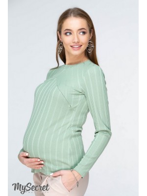 Лонгслив для беременных и кормящих Stefania, светло-зеленый