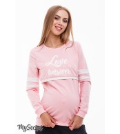 Свитшот для беременных и кормящих Luna, теплый розовый с молочным