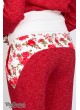 Теплые cпортивные брюки для беременных Noks warm, бордовый меланж + принт розы