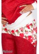 Теплые cпортивные брюки для беременных Noks warm, бордовый меланж + принт розы