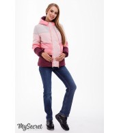Демисезонная  куртка для беременных  Sia, сочетание марсалы, теплого розового, пудрового и бежевого