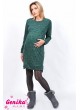 Теплое платье  для беременных и кормящих, изумруд