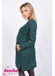 Теплое платье  для беременных и кормящих, изумруд