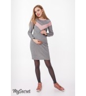 Платье Blando для беременных и кормящих, серый с розовым