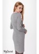 Платье Blando для беременных и кормящих, серый с розовым