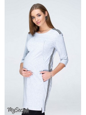Платье  для беременных и кормящих Danielle light, серый меланж
