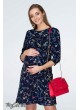 Платье  для беременных и кормящих Valentine, темно-синий с принтом