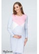 Платье  для беременных и кормящих Denise light, сочетание серого меланжа с розовым и молочным