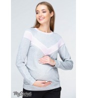 Свитшот для беременных и кормящих Orla light, сочетание серого с розовым