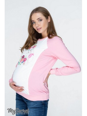 Свитшот для беременных и кормящих Spirit, сочетание розового с молочным