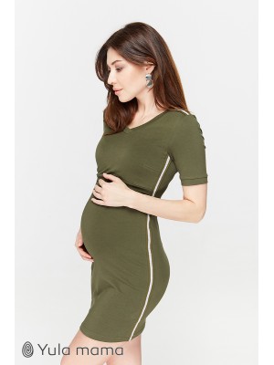 Платье Gina  для беременных и кормящих,  хакки