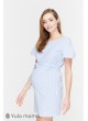 Платье Kamilla   для беременных и кормящих, бело-голубая узкая полоска