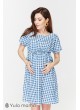 Платье Sherry  для беременных и кормящих, джинсово-синий в клеточку