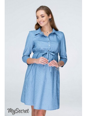 Платье  для беременных и кормящих Lexie, джинсово-голубой в полосочку