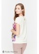 Блузка Mirra для беременных и кормящих, экрю с яркими цветами