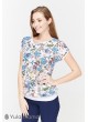 Блузка Mirra для беременных и кормящих, белый с цветами