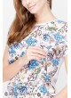 Блузка Mirra для беременных и кормящих, белый с цветами