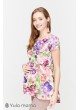 Блузка Remy для беременных и кормящих, экрю с яркими цветами