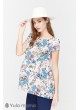 Блузка Remy для беременных и кормящих, белый с цветами