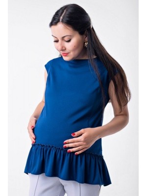 Блузка с рюшей Marmaris для беременных и кормящих,  электрик