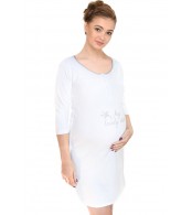  Ночная рубашка "Clover WHITE" для беременных и кормящих 