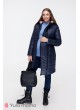 Зимнее пальто для беременных   Mariet,синий с пудрой