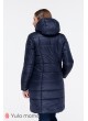 Зимнее пальто для беременных   Mariet,синий с пудрой