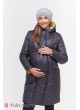 Зимнее пальто для беременных   Mariet, графит с горчицей