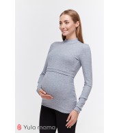 Лонгслив Lecie warm для беременных и кормящих, джинсово-серый меланж