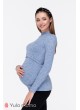 Лонгслив Marian warm  для беременных и кормящих, джинсово-синий меланж