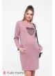 Платье  Milano   для беременных и кормящих, пыльная роза