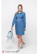 Платье  VERO  для беременных и кормящих, джинсово-голубой