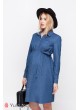 Платье  VERO  для беременных и кормящих, джинсово-синий