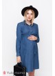 Платье  VERO  для беременных и кормящих, джинсово-синий