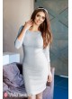 Платье  ELYN  для беременных и кормящих, серый меланж