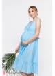 Сарафан MEDDI  для беременных и кормящих, голубой в горошек