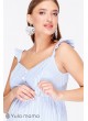 Сарафан Nora   для беременных и кормящих, бело-голубая широкая и узкая полоска