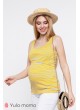 Майка  MILEY для беременных  и кормящих, крупная желто-белая полоска с синими полосочками